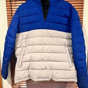 Men's Blue and Gray Puffer Jacket